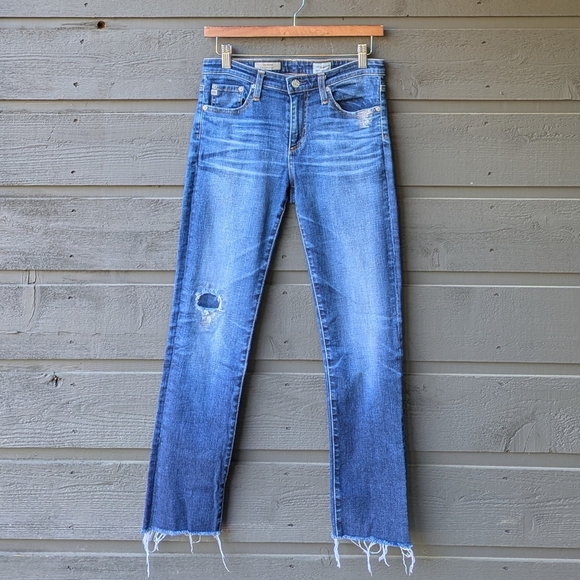 Ag Adriano Goldschmied Denim - AG Adriano Goldschmied The Harper Essential Straight Blue Jeans Size 27R Boho